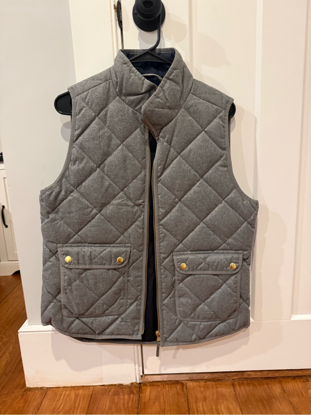 J. Crew Quilted Gray Sleeveless Puffer Vest